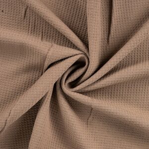 Tissu éponge nid d'abeille verso bouclette uni marron - Mondial Tissus Tissu éponge nid d'abeille verso bouclette uni marron - Mondial Tissus