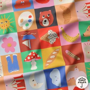 Tissu imperméable damier multico fantaisie multico - DOMOTEX - Mondial Tissus Tissu imperméable damier multico fantaisie multico - DOMOTEX - Mondial Tissus