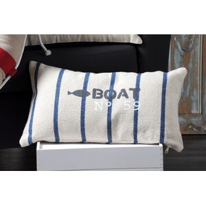 Coussin coton beige imprimé Boat rayé marine 30 x 50cm - STOF - Mondial Tissus Coussin coton beige imprimé Boat rayé marine 30 x 50cm - STOF - Mondial Tissus