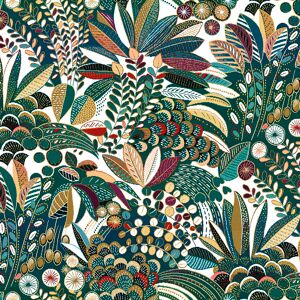 Tissu jacquard végétation Cléopâtre multicolore vert - Mondial Tissus Tissu jacquard végétation Cléopâtre multicolore vert - Mondial Tissus