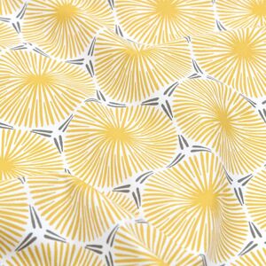 Tissu enduit souple grosse fleur jaune moutarde - Mondial Tissus Tissu enduit souple grosse fleur jaune moutarde - Mondial Tissus