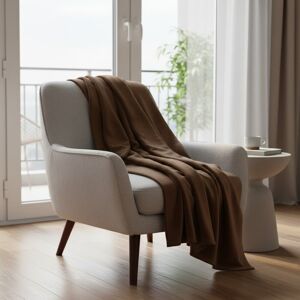 Plaid flanelle 125x150 chocolat - MT - Mondial Tissus Plaid flanelle 125x150 chocolat - MT - Mondial Tissus