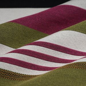 Tissu jacquard rayures vert rose - MT - Mondial Tissus Tissu jacquard rayures vert rose - MT - Mondial Tissus