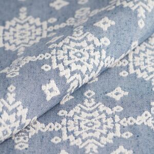 Tissu jacquard Amazigh bleu - MT - Mondial Tissus Tissu jacquard Amazigh bleu - MT - Mondial Tissus