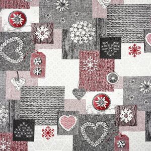Tissu jacquard Heartlane cœur rouge - Mondial Tissus Tissu jacquard Heartlane cœur rouge - Mondial Tissus