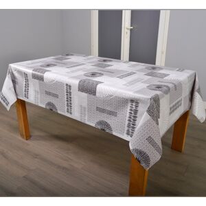 Toile cirée géométrique Run gris - Mondial Tissus Toile cirée géométrique Run gris - Mondial Tissus