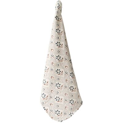 Torchon impression blockprint mini fleur bleu marron et écru artisanat indien - AU Maison - Mondial Tissus Torchon impression blockprint mini fleur bleu marron et écru artisanat indien - AU Maison - Mondial Tissus