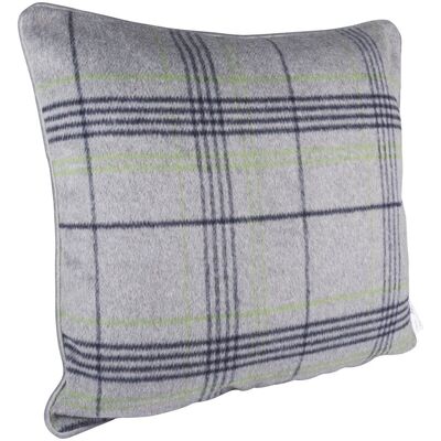 Housse de coussin tartan gris et vert - MT - Mondial Tissus Housse de coussin tartan gris et vert - MT - Mondial Tissus
