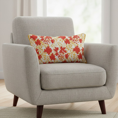 Housse de coussin feuillage doré 30x50cm - MT - Mondial Tissus Housse de coussin feuillage doré 30x50cm - MT - Mondial Tissus