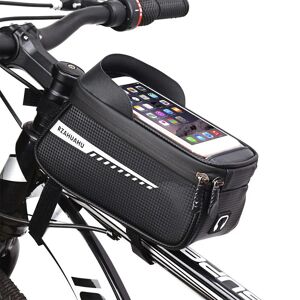 ArmadaDeals Sacoche avant étanche pour téléphone portable, adaptée au vélo de montagne de 6,5 pouces, Noir
