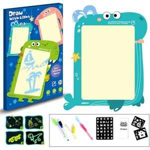 ArmadaDeals Tablette à dessin A3 lumineuse pour enfants Tablette à dessin dinosaure magique Cadeau pour enfants, Baleine bleue