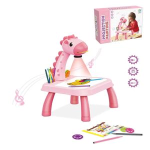 ArmadaDeals Projecteur de dessin pour enfants Projection de tableau de peinture Table lumineuse Jouet d'apprentissage musical, Rose Girafe