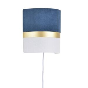 Corep Applique murale Corep VELVET-Applique coton et velour H20cm Bleu  - Blanc