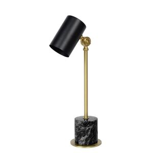 Lucide Lampe à poser Lucide BRANDON-Lampe de bureau Métal H48cm Noir Beige