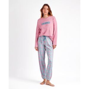 Admas pour femme. 60204-0-000254 Your Best Friend Pyjamas à manches longues rose (L), Homewear, Coton, Manche longue
