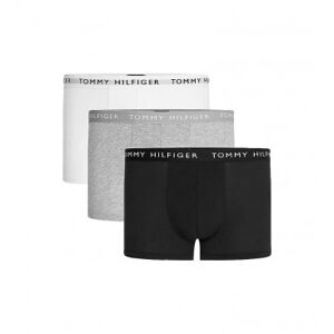 Tommy Hilfiger pour homme. UM0UM02203 Lot de 3 caleçons Trunk Essentials avec logo noir, gris, blanc (S), Casuel, Le coton biologique, Durab