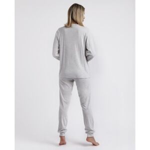 Admas pour femme. 60080-0-000111 Pyjama ouvert manches longues hiver classique gris (L), Homewear, Coton, Viscose, Manche longue