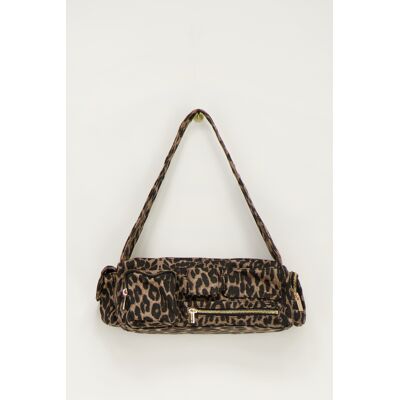 Sac à bandoulière imprimé léopard avec compartiments et fermetures éclair My Jewellery Marron/Beige One size fehomme Sac à bandoulière imprimé léopard avec compartiments et fermetures éclair My Jewellery Marron/Beige One size fehomme