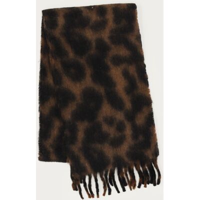 Écharpe marron foncé léopard à franges My Jewellery Marron One size fehomme Écharpe marron foncé léopard à franges My Jewellery Marron One size fehomme