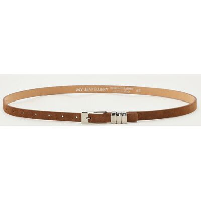 Ceinture fine en suédine cognac My Jewellery Marron One size fehomme Ceinture fine en suédine cognac My Jewellery Marron One size fehomme