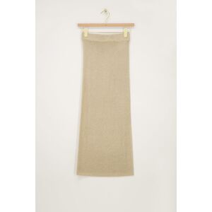 Jupe midi en maille lurex beige My Jewellery Beige M fehomme Jupe midi en maille lurex beige My Jewellery Beige M fehomme