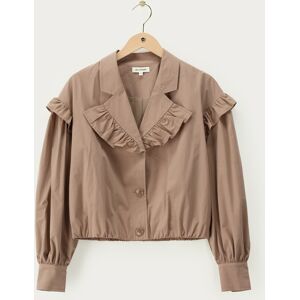 Blazer court marron à volants My Jewellery Marron XS fehomme Blazer court marron à volants My Jewellery Marron XS fehomme