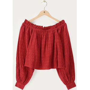 Top en jacquard rouge à épaules dénudées My Jewellery Rouge foncé XS fehomme Top en jacquard rouge à épaules dénudées My Jewellery Rouge foncé XS fehomme