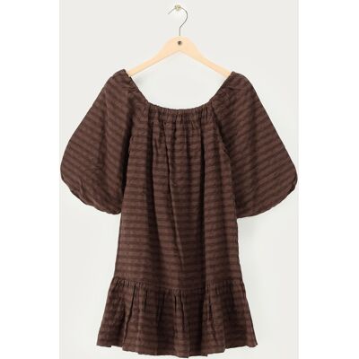 Robe à épaules dénudées en tissu écossais marron My Jewellery Marron S fehomme Robe à épaules dénudées en tissu écossais marron My Jewellery Marron S fehomme