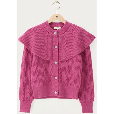 Cardigan rose avec cape et boutons en strass My Jewellery Rose S fehomme Cardigan rose avec cape et boutons en strass My Jewellery Rose S fehomme