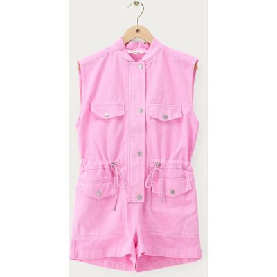 Combinaison courte en denim rose à cordon de serrage My Jewellery Rose clair S fehomme Combinaison courte en denim rose à cordon de serrage My Jewellery Rose clair S fehomme