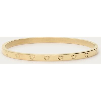 Bracelet jonc avec cœurs gravés My Jewellery Argenté/Doré One size fehomme Bracelet jonc avec cœurs gravés My Jewellery Argenté/Doré One size fehomme