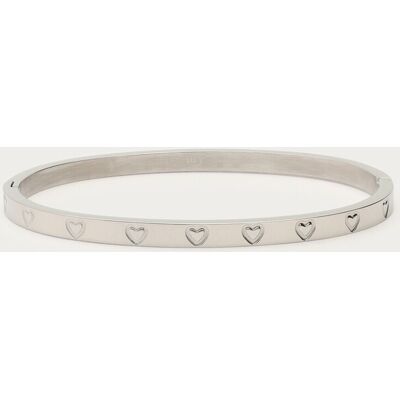 Bracelet jonc avec cœurs gravés My Jewellery Argenté/Doré One size fehomme Bracelet jonc avec cœurs gravés My Jewellery Argenté/Doré One size fehomme