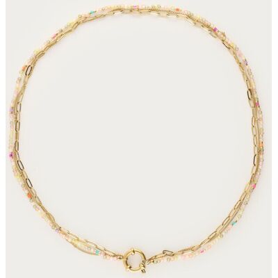 Collier Botanical triple de perles fantaisie vert clair My Jewellery Doré One size fehomme Collier Botanical triple de perles fantaisie vert clair My Jewellery Doré One size fehomme
