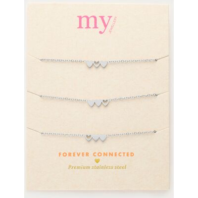 Ensemble de 3 bracelets à 3 coeurs My Jewellery Argenté/Doré One size fehomme Ensemble de 3 bracelets à 3 coeurs My Jewellery Argenté/Doré One size fehomme