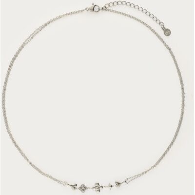 Collier double avec cinq charms minimalistes My Jewellery Argenté One size fehomme Collier double avec cinq charms minimalistes My Jewellery Argenté One size fehomme