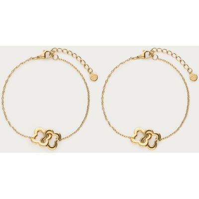 Ensemble de bracelets Forever Connected avec trèfles My Jewellery Doré One size fehomme Ensemble de bracelets Forever Connected avec trèfles My Jewellery Doré One size fehomme