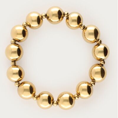 Bracelet extensible doré avec maxi perles fantaisie doubles My Jewellery Doré One size fehomme Bracelet extensible doré avec maxi perles fantaisie doubles My Jewellery Doré One size fehomme