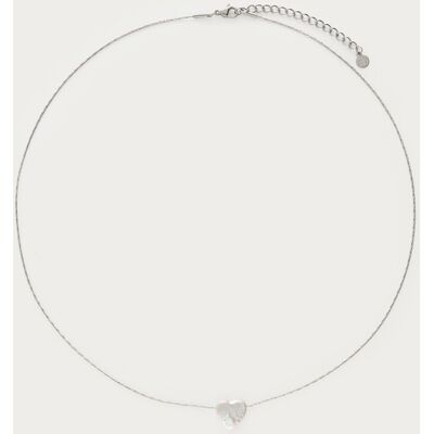 Collier minimaliste avec cœur en perle naturelle My Jewellery Argenté One size fehomme Collier minimaliste avec cœur en perle naturelle My Jewellery Argenté One size fehomme