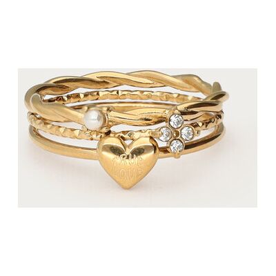 Bague triple love avec strass My Jewellery Doré 19 fehomme Bague triple love avec strass My Jewellery Doré 19 fehomme