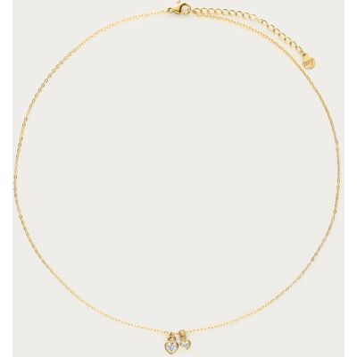 Chaîne avec deux cœurs en strass My Jewellery Argenté/Doré S fehomme Chaîne avec deux cœurs en strass My Jewellery Argenté/Doré S fehomme