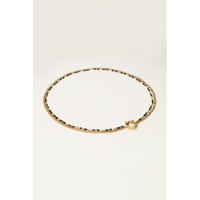 Collier triple avec perles noires My Jewellery Doré/Noir One size fehomme Collier triple avec perles noires My Jewellery Doré/Noir One size fehomme