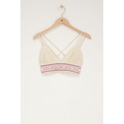 Bralette en lin beige avec coquillages My Jewellery Violet/Beige L fehomme Bralette en lin beige avec coquillages My Jewellery Violet/Beige L fehomme