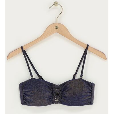 Haut de maillot de bain bandeau bleu foncé avec lurex My Jewellery Doré/Bleu foncé M femme Haut de maillot de bain bandeau bleu foncé avec lurex My Jewellery Doré/Bleu foncé M femme