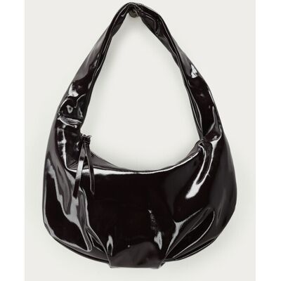 Sac à bandoulière en simili cuir laqué noir My Jewellery Noir One size femme Sac à bandoulière en simili cuir laqué noir My Jewellery Noir One size femme