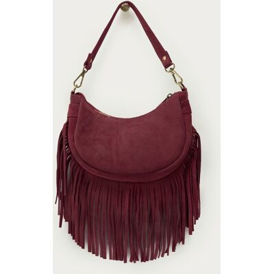 Sac à bandoulière en suédine bordeaux à franges My Jewellery Rouge foncé One size femme Sac à bandoulière en suédine bordeaux à franges My Jewellery Rouge foncé One size femme
