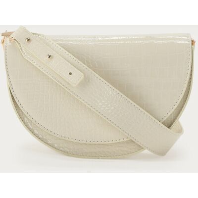Sac bandoulière demi-lune blanc effet croco My Jewellery Blanc One size femme Sac bandoulière demi-lune blanc effet croco My Jewellery Blanc One size femme