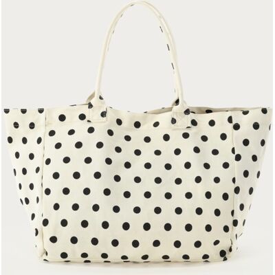 Grand sac cabas blanc à pois My Jewellery Blanc/Noir et blanc/Noir One size femme Grand sac cabas blanc à pois My Jewellery Blanc/Noir et blanc/Noir One size femme
