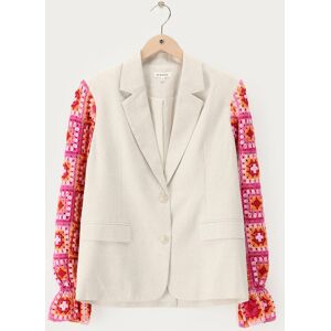 Blazer beige avec manches en crochet rose My Jewellery Rose/Beige XL femme Blazer beige avec manches en crochet rose My Jewellery Rose/Beige XL femme