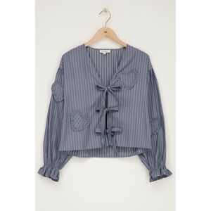 Blouse bleue à rayures avec nœuds et cœurs My Jewellery Blanc/Bleu S femme Blouse bleue à rayures avec nœuds et cœurs My Jewellery Blanc/Bleu S femme