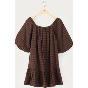 Robe à épaules dénudées en tissu écossais marron My Jewellery Marron M femme Robe à épaules dénudées en tissu écossais marron My Jewellery Marron M femme